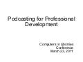 Podcasting for professional development