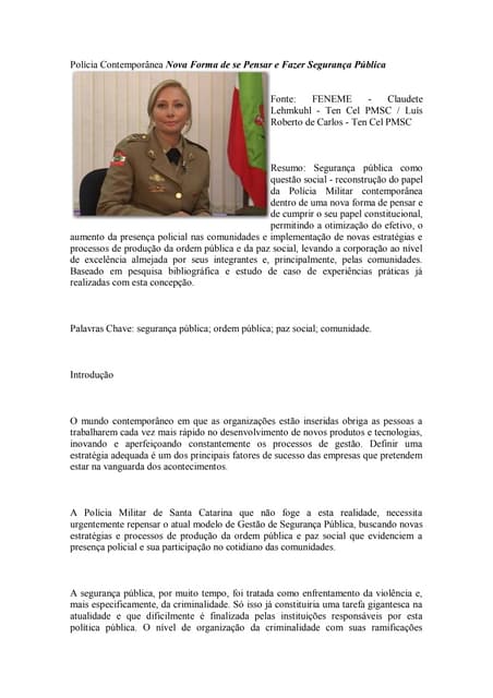 Polícia contemporânea nova forma de...