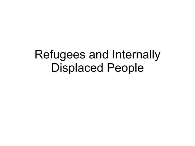 Population 8 - Refugees And Interna...