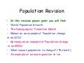 Population Revision