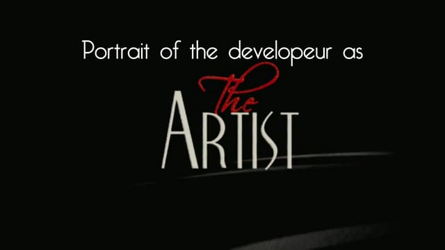 Portrait of the developer as The Artist - SpringOne India 2012