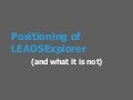 Positioning LEADSExplorer