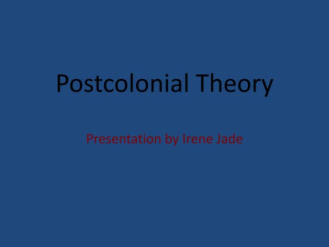 Postcolonial Writing And Theories