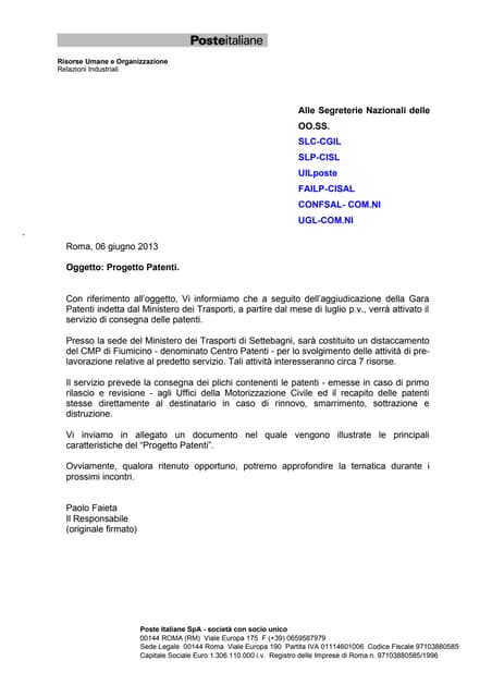 Poste progetto patenti
