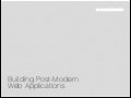 Postmodern Web Apps