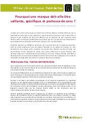 Pourquoi une marque doit elle être saillante, spécifique et porteuse de sens