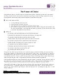 TAP Tip Sheet - Power of Choice