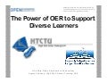 Power of OER to Support Diverse Learners