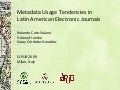 Metadata Usage Tendencies in Latin American Electronic Journals