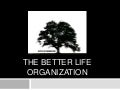 The Better Life Organization - Grant Project