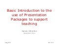 Basic introduction to using presentations to support teaching