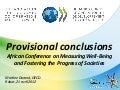 Provisional conclusions - African Conference on Measuring Well-Being and Fostering the Progress of Societies