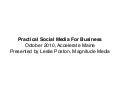 Practical Social Media Applications for Business
