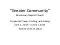 Prayer and fasting june