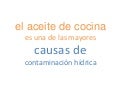Contaminación hídrica por aceite de cocina