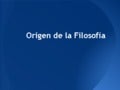Origen de la Filosofía