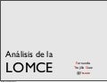 Un análisis de la LOMCE