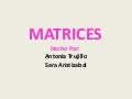 Presentacion matrices, antonia trujillo y sara aristizabal.