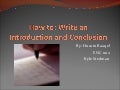 How to: Write an Introduction and Closing Paragraph