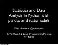 Data Analysis and Statistics in Python using pandas and statsmodels