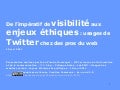 Usages de Twitter chez des pros du web
