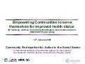 Empowering Communities to serve themselves for improved health status