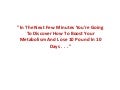 Calories And Diet: Boost Your Metabolism And Lose 10 Pounds In 10 Days