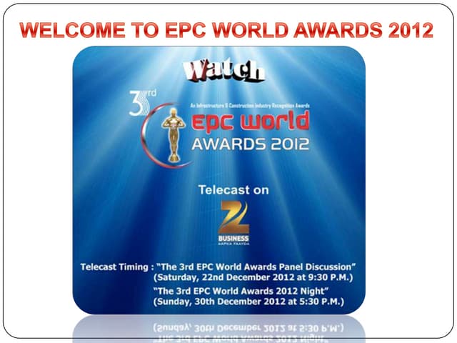 WELCOME TO EPC WORLD AWARDS 2012