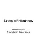 Strategic Philanthropy of the McIntosh Foundation