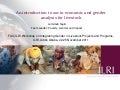 An introduction to socio-economic and gender analysis