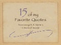 15 of my Favorite Quotes from A Storm of Swords