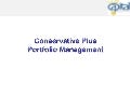 Presentation Conservative Portfolio Plus
