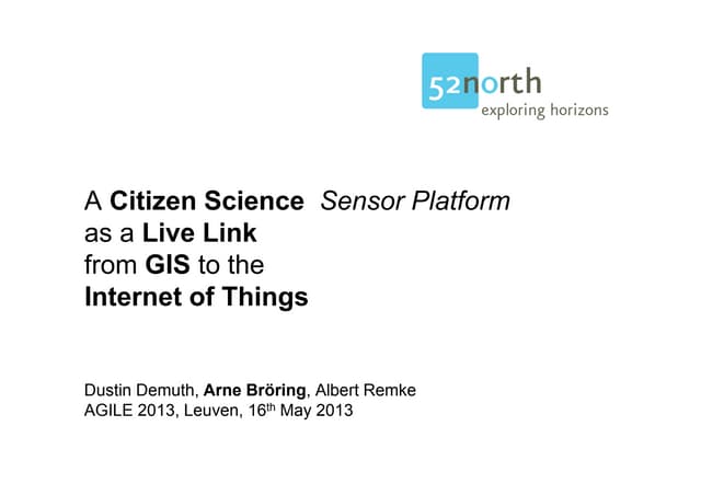 A Citizen Science Sensor Platform as a Live Link from GIS to the Internet of Things
