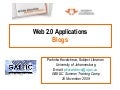 Web 2.0 Applications: Blogs