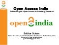 Open Access India : Advocating for Open Access to Scholarly Research