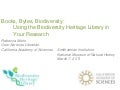 Books, Bytes, Biodiversity: Using the Biodiversity Heritage Library in Your Research