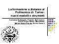 La formazione a distanza al Politecnico di Torino: nuovi modelli e strumenti