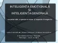 Inteligenta emotionala si Inteligenta Generala