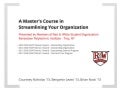 Red & White Student Organization - CASE ASAP Organizational Master's Class