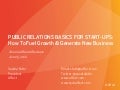 Public Relations Basics for Start-ups: How to Fuel Growth and Generate New Business