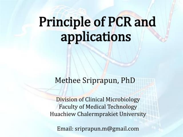 Principle Of The Pcr