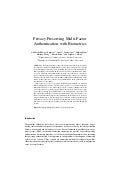 (2007) Privacy Preserving Multi-Factor Authentication with Biometrics