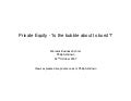 Private Equity: Is the bubble about to burst?