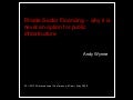 Private Sector Financing – Why It Is Never An Option For Public Infrastructure