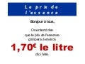 Prix essence 