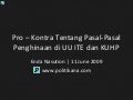 Pro Kontra - Pasal Penghinaan di UU ITE & KUHP