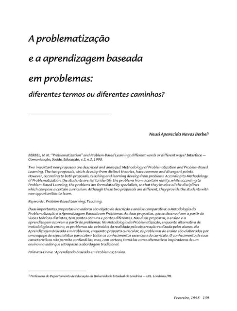 Problematização e Aprendizagem Base...