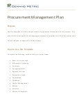 Procurement Management Plan