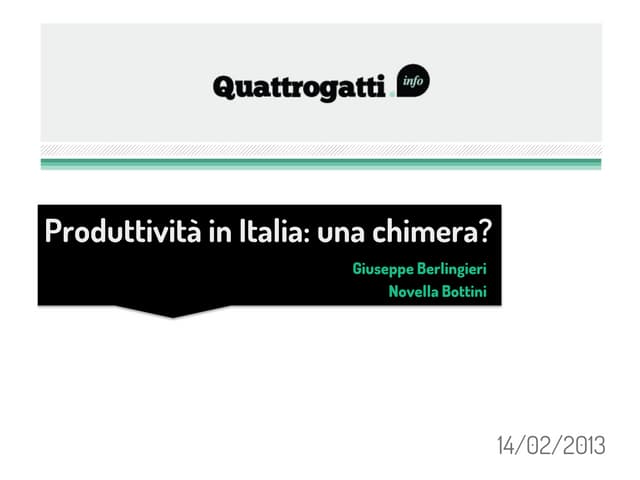 Produttività in Italia: una chimera?