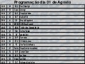 Programação dia 01 de agosto